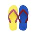 画像1: CRAZY PATTERN｜カラーウェーブ（イエロー×ロイヤルブルー）｜日本製 ビーチサンダル TSUKUMO (1)