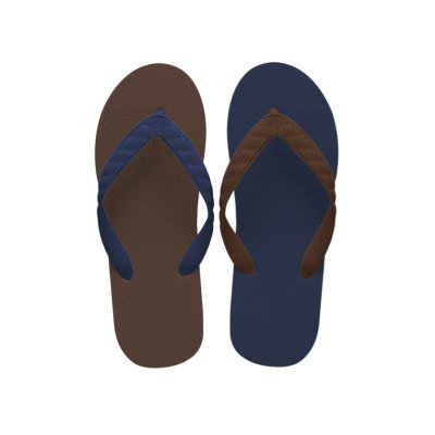 画像2: CRAZY PATTERN｜ブラウンラグーン（ネイビー×ブラウン）｜日本製 ビーチサンダル TSUKUMO