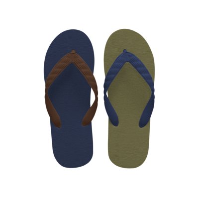 画像2: CRAZY PATTERN｜ネイビーオーク（カーキ×ネイビー）｜日本製 ビーチサンダル TSUKUMO