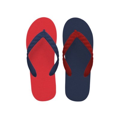 画像2: CRAZY PATTERN｜ロイヤルスカーレット（レッド×ネイビー）｜日本製 ビーチサンダル TSUKUMO