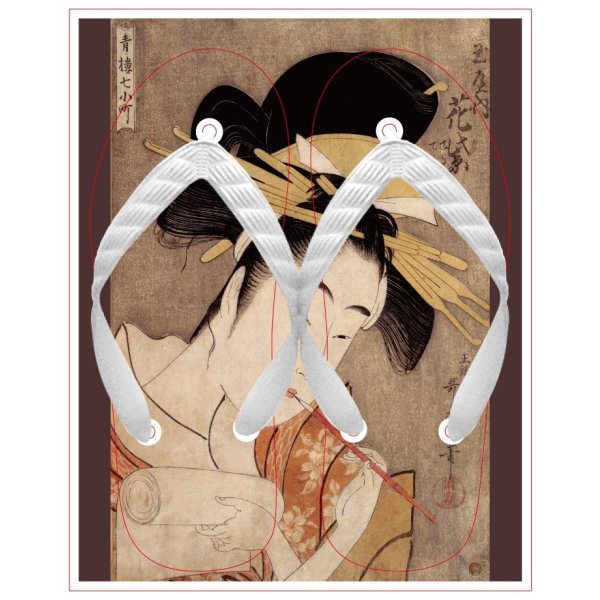 画像1: 青桜七小町 玉屋内花紫 | 喜多川歌麿 21cm 24cm 27cm 3サイズ (1)