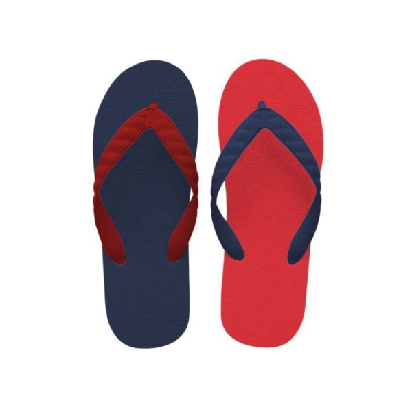 画像1: CRAZY PATTERN｜ロイヤルスカーレット（レッド×ネイビー）｜日本製 ビーチサンダル TSUKUMO (1)