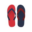 画像2: CRAZY PATTERN｜ロイヤルスカーレット（レッド×ネイビー）｜日本製 ビーチサンダル TSUKUMO (2)